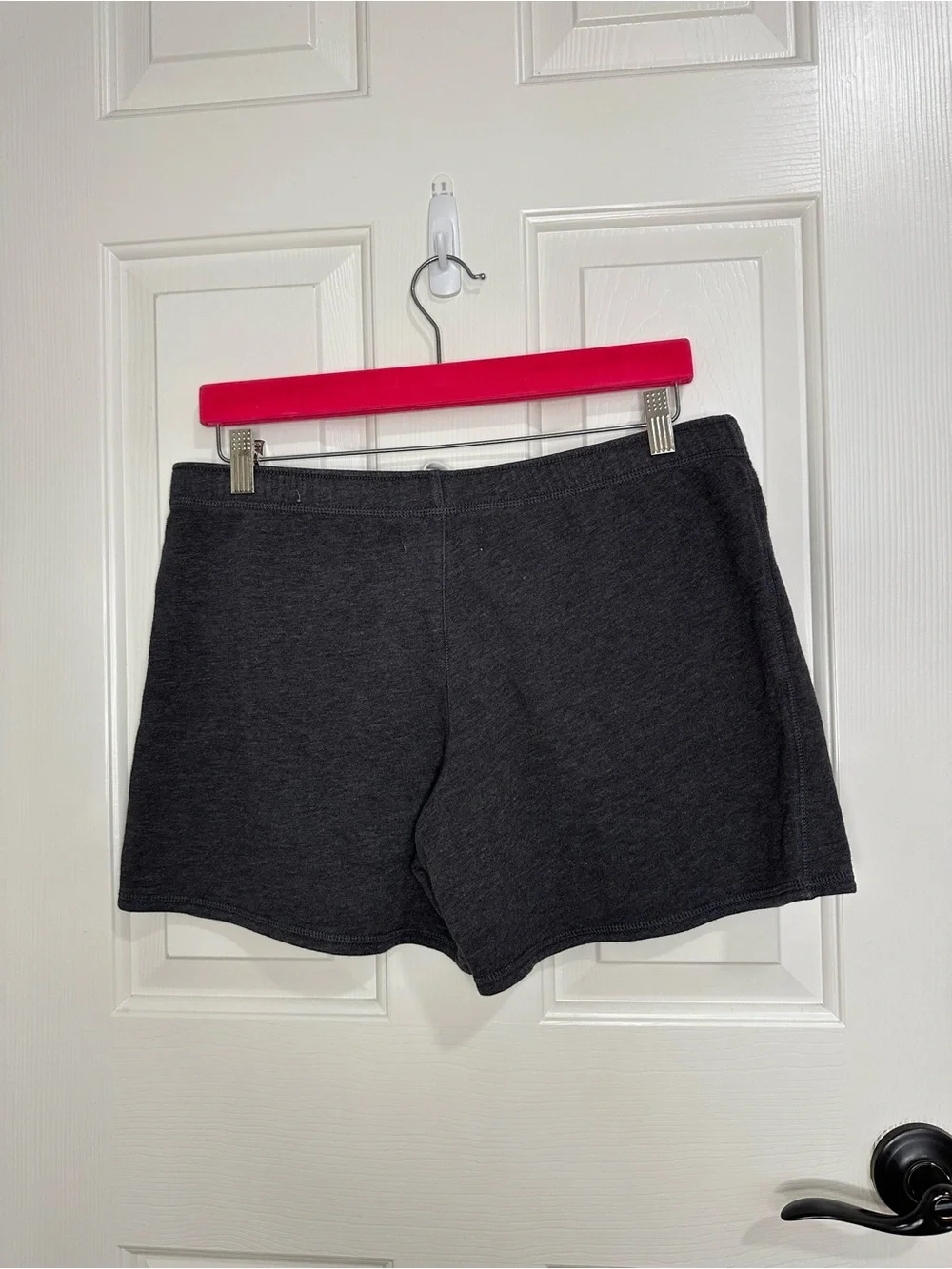 Y2K Aéropostale Heather Grey Hot Pink Logo 87 Mid Rise Sweat Shorts M Glam 2000s